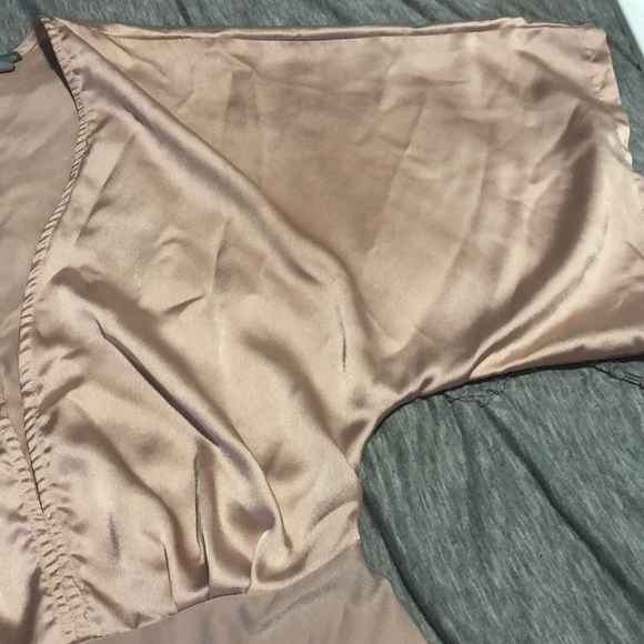 Pink silk v cut bodysuit - Picture 4 of 6